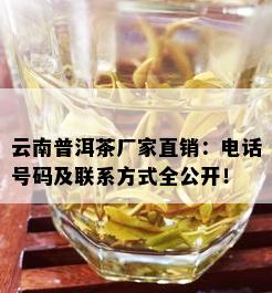 云南普洱茶厂家直销：电话号码及联系方式全公开！