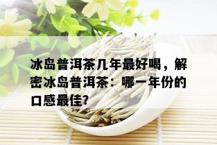 冰岛普洱茶几年更好喝，解密冰岛普洱茶：哪一年份的口感更佳？