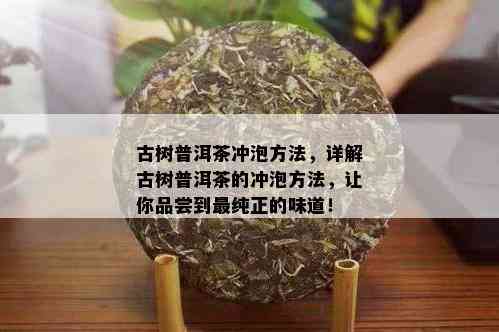 古树普洱茶冲泡方法，详解古树普洱茶的冲泡方法，让你品尝到最纯正的味道！