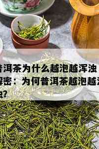 普洱茶为什么越泡越浑浊，解密：为何普洱茶越泡越浑浊？