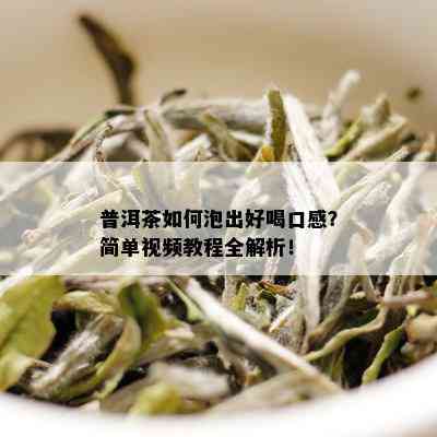 普洱茶如何泡出好喝口感？简单视频教程全解析！