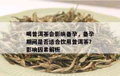 喝普洱茶会影响备孕，备孕期间是否适合饮用普洱茶？影响因素解析