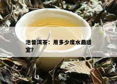 泡普洱茶：用多少度水最适宜？