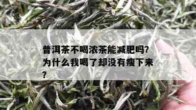 普洱茶不喝浓茶能减肥吗？为什么我喝了却没有瘦下来？