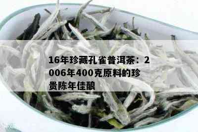 16年珍藏孔雀普洱茶：2006年400克原料的珍贵陈年佳酿