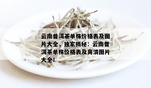 云南普洱茶单株价格表及图片大全，独家揭秘：云南普洱茶单株价格表及高清图片大全！