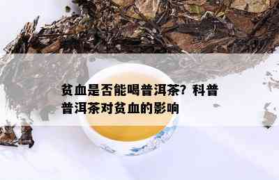 贫血是否能喝普洱茶？科普普洱茶对贫血的影响