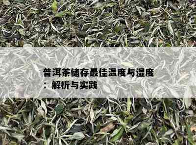 普洱茶储存更佳温度与湿度：解析与实践