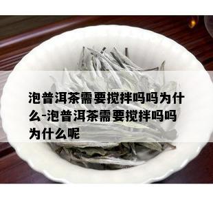 泡普洱茶需要搅拌吗吗为什么-泡普洱茶需要搅拌吗吗为什么呢