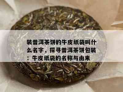 装普洱茶饼的牛皮纸袋叫什么名字，探寻普洱茶饼包装：牛皮纸袋的名称与由来