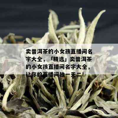 卖普洱茶的小女孩直播间名字大全，「精选」卖普洱茶的小女孩直播间名字大全，让你的直播间独一无二！