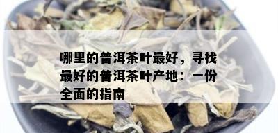 哪里的普洱茶叶更好，寻找更好的普洱茶叶产地：一份全面的指南