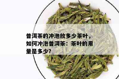 普洱茶的冲泡放多少茶叶，如何冲泡普洱茶：茶叶的用量是多少？