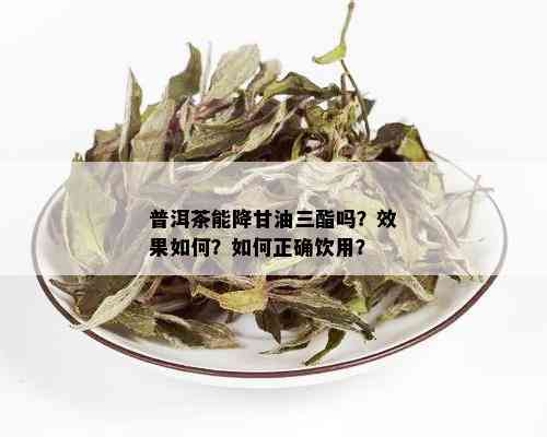 普洱茶能降甘油三酯吗？效果如何？如何正确饮用？