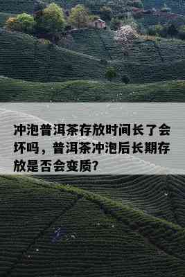 冲泡普洱茶存放时间长了会坏吗，普洱茶冲泡后长期存放是否会变质？