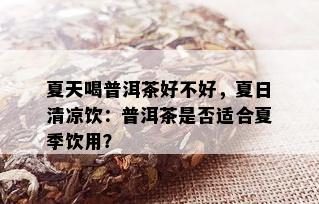 夏天喝普洱茶好不好，夏日清凉饮：普洱茶是否适合夏季饮用？