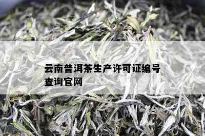 云南普洱茶生产许可证编号查询官网