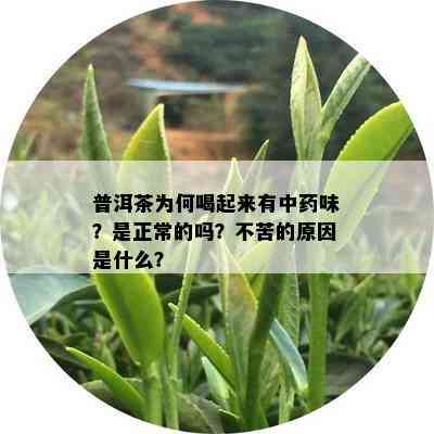 普洱茶为何喝起来有中药味？是正常的吗？不苦的原因是什么？