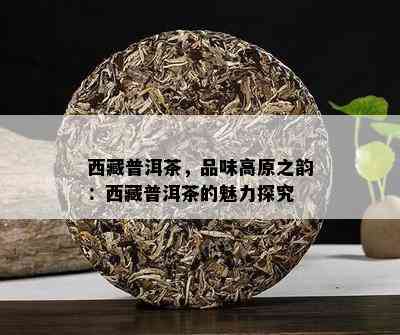  *** 普洱茶，品味高原之韵： *** 普洱茶的魅力探究