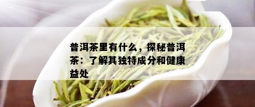 普洱茶里有什么，探秘普洱茶：了解其独特成分和健康益处