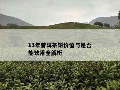 13年普洱茶饼价值与是否能饮用全解析