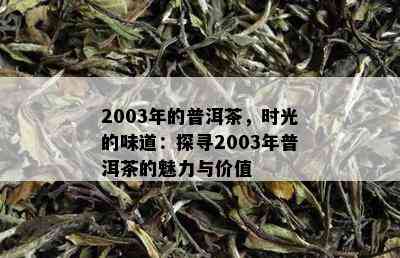 2003年的普洱茶，时光的味道：探寻2003年普洱茶的魅力与价值