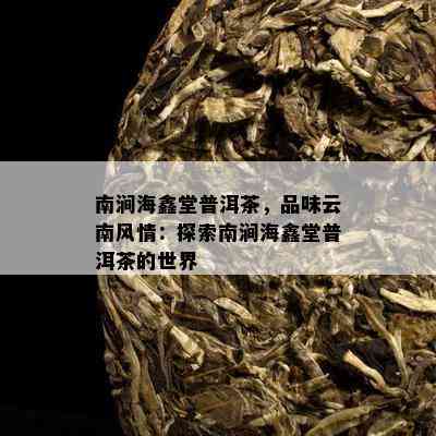 南涧海鑫堂普洱茶，品味云南风情：探索南涧海鑫堂普洱茶的世界