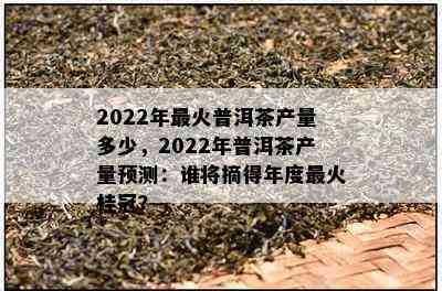 2022年最火普洱茶产量多少，2022年普洱茶产量预测：谁将摘得年度最火桂冠？