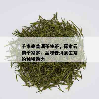 千家寨普洱茶生茶，探索云南千家寨，品味普洱茶生茶的独特魅力