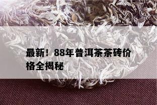 最新！88年普洱茶茶砖价格全揭秘