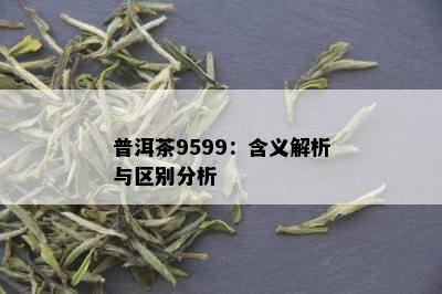 普洱茶9599：含义解析与区别分析