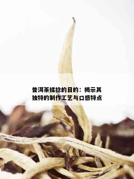 普洱茶揉捻的目的：揭示其独特的制作工艺与口感特点