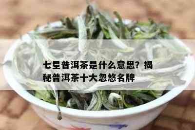 七星普洱茶是什么意思？揭秘普洱茶十大忽悠名牌