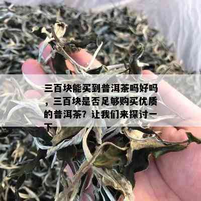 三百块能买到普洱茶吗好吗，三百块是否足够购买优质的普洱茶？让我们来探讨一下