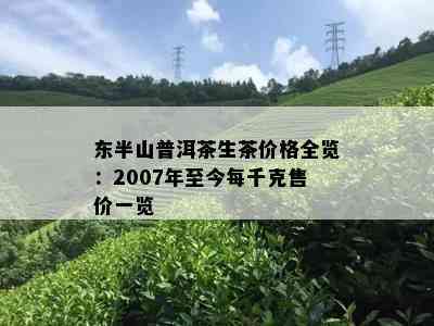 东半山普洱茶生茶价格全览：2007年至今每千克售价一览