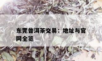 东莞普洱茶交易：地址与官网全览