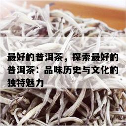 更好的普洱茶，探索更好的普洱茶：品味历史与文化的独特魅力