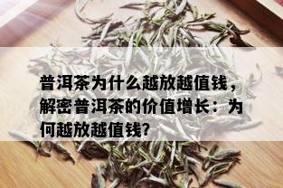 普洱茶为什么越放越值钱，解密普洱茶的价值增长：为何越放越值钱？