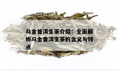 乌金普洱生茶介绍：全面解析乌金普洱生茶的含义与特点