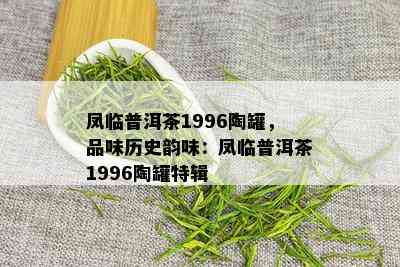 凤临普洱茶1996陶罐，品味历史韵味：凤临普洱茶1996陶罐特辑