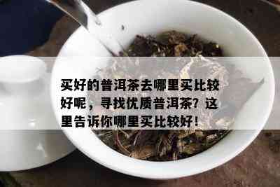 买好的普洱茶去哪里买比较好呢，寻找优质普洱茶？这里告诉你哪里买比较好！