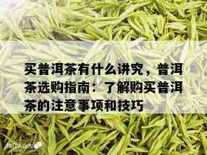 买普洱茶有什么讲究，普洱茶选购指南：了解购买普洱茶的注意事项和技巧