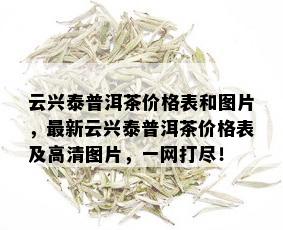 云兴泰普洱茶价格表和图片，最新云兴泰普洱茶价格表及高清图片，一网打尽！