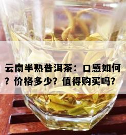 云南半熟普洱茶：口感如何？价格多少？值得购买吗？