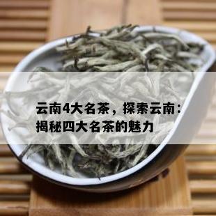 云南4大名茶，探索云南：揭秘四大名茶的魅力