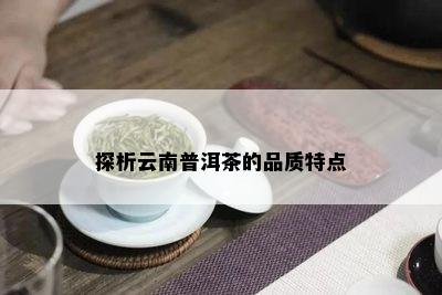 探析云南普洱茶的品质特点