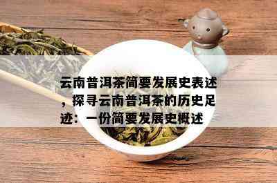 云南普洱茶简要发展史表述，探寻云南普洱茶的历史足迹：一份简要发展史概述