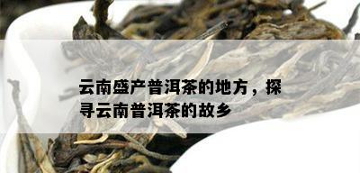 云南盛产普洱茶的地方，探寻云南普洱茶的故乡