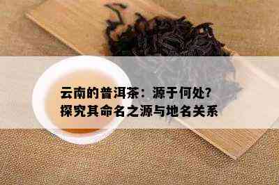 云南的普洱茶：源于何处？探究其命名之源与地名关系