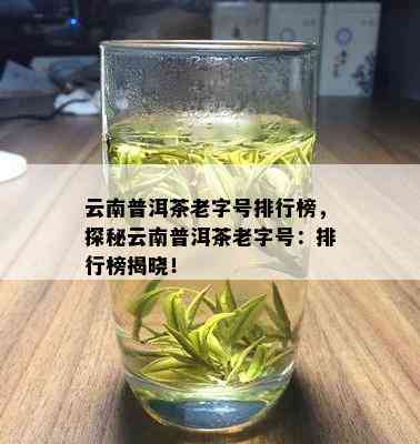 云南普洱茶老字号排行榜，探秘云南普洱茶老字号：排行榜揭晓！